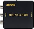 Mifine AV to HDMI HD Video Audio Converter 720p 1080p Mini 3RCA Composite CVBS to HDMI Switcher Portable AV2HDMI Adapter for TV/PC/PS2/PS3/PSX/Blue-Ray DVD