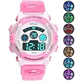 Kids Digital Watch Boys Girls,50M(5ATM) Waterproof LED Multifunctional Sports Outdoor Wrist Watches with Alarm for Children Ages 7-15