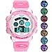 Kids Digital Watch, Boys Girls 50M(5ATM) Waterproof 7 Colors LED Multifunctional Sports Outdoor Wrist Watches with Alarm for Children