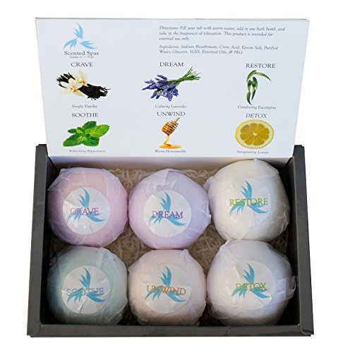 Large and lush luxury bath bombs; set of 6 - 5.3oz (150…