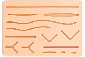 ZUFOR Upgraded Suture Pad has 3 Layers of Silicone and 14 Wounds，Embedded Rip-Resistant Mesh， Hard to Tear or Break。Gifts for Medical Students，Suture Pads Perfect The Suture Kit，Suture Practice Pad