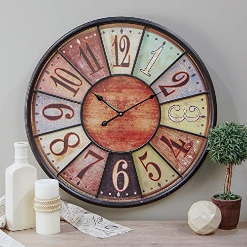 Amazon Com Jumbo Tuscan Wooden Number Wall Clock By Vip
