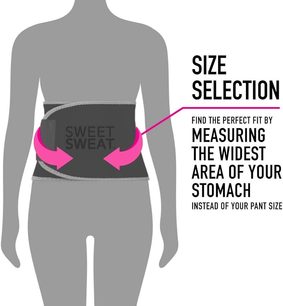 Sweet Sweat Premium Waist Trimmer (Pink Logo) for Men & Women ~ Includes Free Sample of Sweet Sweat Gel!: Clothing