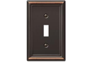Amerelle 149TDB Chelsea Wallplate, 1 Toggle, Steel, Aged Bronze, 1-Pack