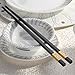 Melamine Chopsticks. Reusable Luxury Chopstick Set. A Wooden Replacement Made With Non-Toxic Dishwasher Safe Melamine. (Black 5 Pairs)