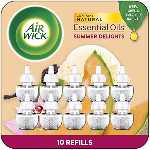 Air Wick Plug in Scented Oil Refill, 10ct, Summer Delights, Scented Oil, Air Freshener