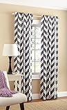 Mainstays Chevron Polyester/Cotton Curtain Panels, Set of 2, Grey/White, 56 Inch x 84 Inch