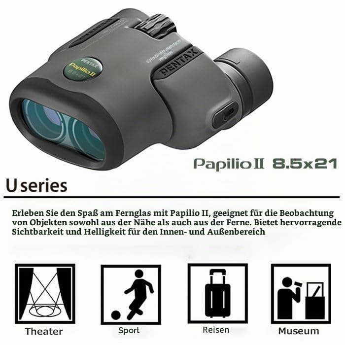 PENTAX Papilio II 8.5x21 Kompaktes Fernglas BAK4-Prisma 2