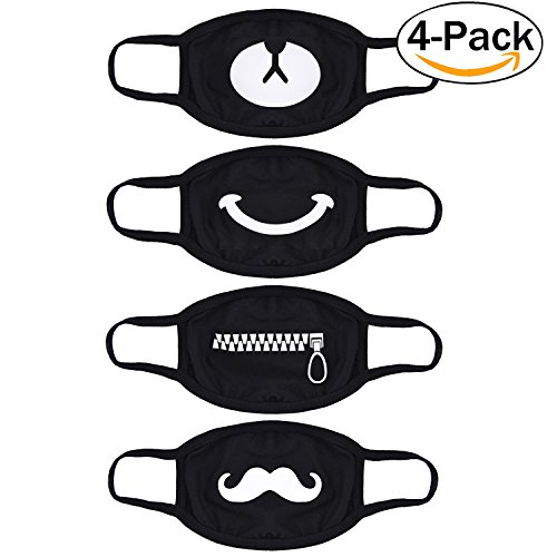 Mouth Mask,Aniwon 4 Pack Unisex Kpop Mask EXO Mask Anti-dust Cotton Face Mask for Men and Women (combination 1)