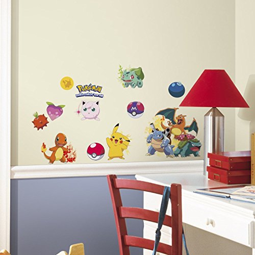 New 24 New Iconic Pokemon Peel Stick Wall Decals Boys Room