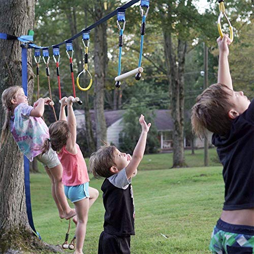 Ninja Warrior Line Obstacle Course for Kids Outside Toys -2×56ft Slackline Ninja Kit Line, Hanging Activities… - Image 2