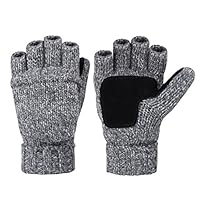 Vbiger Winter Warm Wool Mittens Gloves (Dark Grey)