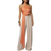 NIFTRIRY Womens Blouse Asymmetrical Neck with Backless Crop Top Sexy Going Out Outfits