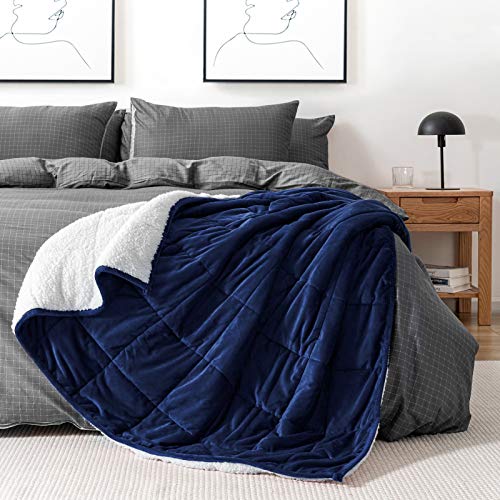 HBlife Sherpa Fleece Weighted Blanket for Adults, OekoTex Certified 15