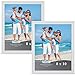 Icona Bay 8x10 Picture Frames (White, 2 Pack), Beautifully Detailed Molding, Contemporary Picture Frame Set, Wall Mount or Table Top, Inspirations Collection