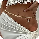 Gold Bow Waist Chains for Women Fashion Layered Belly Chain Body Chain Sexy Bikini Beach Waist Chain Waterproof Body Jewelry Accessories