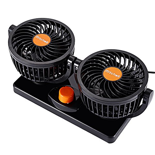 Mitchell Double Fans Combination 360 Degree Rotating Car Cooling Fan Air Conditioner for Cars