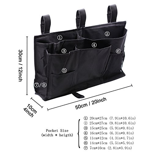 image for Startostar 8 Pocket Bedside Storage Bag Caddy Hanging Organizer Improv