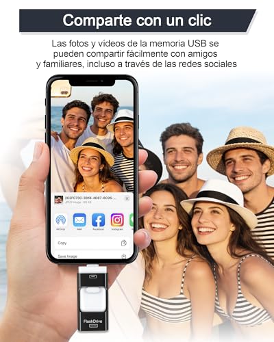 ZARMST USB Flash Drive 256GB for Phone and Android, 4 in 1 USB 3.0 with Iightning/USB-C/Micro USB/USB-A, External Memory for Mobile, Photo and Video Storage, Black