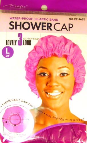 Large Pink Shower Cap, Could Also Be Used in Deep Hair Conditioning, Hair Protection, Full Size for Most Women, Men and Teens, Water-Proof Shower Cap with Comfortable Elastic Band