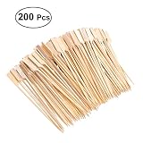 OUNONA 18cm X 200 Cocktail Cooking Paddle Skewer Bamboo Japanese Style For Fruit BBQ Use