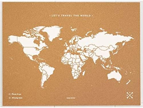 Miss Wood Map XL - Mapa del mundo de corcho, 60 x 90 cm, Blanco: Amazon.es: Hogar