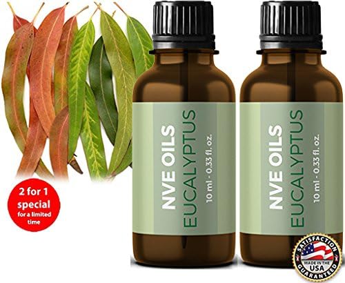 Buy Pure Eucalyptus Essential Oil By NVE Oils - 100% Authentic and Therapeutic Grade (Compare to doTERRA, Young Living, Edens Garden) Special Sale 2 Bottles for Price of 1