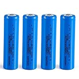 SANSAN 18650 Li-ion Lithium Battery Rechargeable Batteries, 2200 mAh, 3.7V, 4 Piece