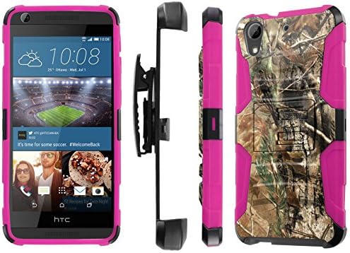 HTC Desire 626 / 626S Case, [NakedShield] [Black/Rose Pink] Heavy Duty Holster Armor Tough Case + [Screen Protector] - [Hunter Camouflage] for HTC Desire 626 / 626S