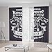 iPrint Window Curtains,Man Cave Decor,Living Room Bedroom Decor,Custom Motorbikes Chopper Classics Monochrome Emblem Freedom Passion Decorative,2 Panel Set,118