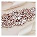 yanstar Ivory Sash Crystal Applique Wedding Bridal Belts In Rose Gold With Pearls Beaded On Wedding Prom Dress-7.7In*2In
