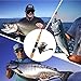 PLUSINNO Portable Two-Piece Spinning Rod Graphite Medium Fast Action 7' Spinning Fishing Rod and Reel Combo