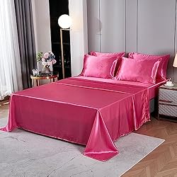 Satin Comforter Set with Sheet Set Queen Silk Like