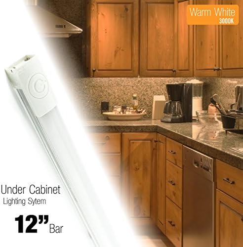 Cyron 12 inch LED 240 Lumen Lighting Kit, Under Cabinet Counter Accent Light Bar , Warm White (3000K), On/Off Touch Button, Magnetic or Bracket mount (included), UL Listed, 24 Volts DC, CLS1201HS-WW