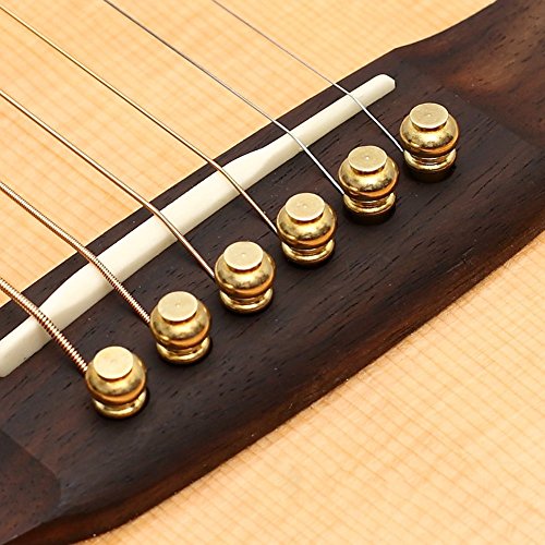 Pakala66 Pure Copper Acoustic Guitar Bridge Pin Cone,Turned String Pegs,End Pins Endpin Pack of 6