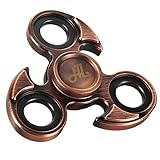 Fidget Spinner Metal - Alquar Eagle Eye Antique Pure Tri Copper Hand Spinner - Free Spinner Bag , Dual Ceramic Bearings , Perfect Fidget Toy (Antique Copper)