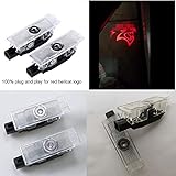 2x Car LED Puddle Projector Ghost Laser logo light For Dodge Challenger SRT Hellcat Demon red color with no fading color glass slide
