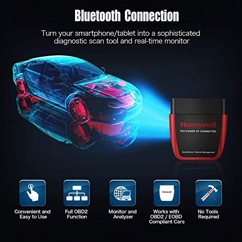 AUTDER Honeywell Professional OBD Bluetooth Scanner Diagnostic Scan Tool OBD2 Code Reader with Tire Pressure (TP) Monitor, Car Health Monitor for iOS & Android Devices