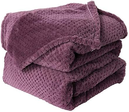 AKUKA Flannel Bed Blanket Twin Size Soft Warm Fleece Blanket Mesh Fuzzy Plush Lightweight Decorative Solid Blankets Throws All Seasons for Home Bed Couch Sofa