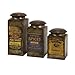 IMAX 73046-3 Addie Metal Canister Set – 3 Kitchen Containers with Vintage Label Wood, Handcrafted Food Containers. Food Storage, Organization