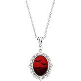najdeiuyt Gothic Necklace Blood Red Goth Vampire Necklace Pendant Crystal Cameo Vintage Halloween Jewelry for Women Costume Accessories