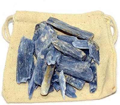 Jurassic Jacks 25 Kyanite Blades Natural Blue Healing Crystals with Cotton Pouch