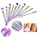 Mermaid Makeup Brush Set Kabuki Makeup Brushes Cosmetics Foundation Blending Brush Beauty Brushes Kit Premium Makeup Brush Concealer Cosmetic Tools - 11Pcs (Multi-color GradientA)