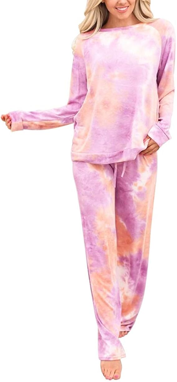 Women's 2 Piece Loungewear Set Outfits Long Sleeve Pullover Casual