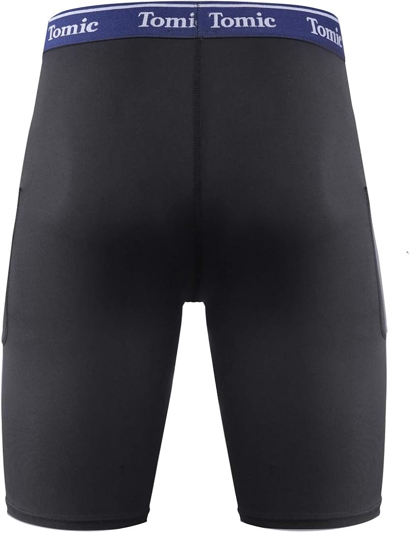 Tomic Youth Boys Compression Shorts 2 Pack Sports Boxer Briefs Performance Athletic Underwear with Pockets: Clothing