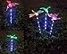 Solarmks Garden Lights, Garden Solar Lights Outdoor MULTI-COLOR Changing Led Hummingbird, Dragonfly, Butterfly Lights, with A White Led Light Stake for Garden Decorations
