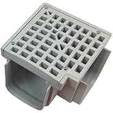 Polylok Heavy Duty Trench Drain 90 Degree Corner &amp; Grate - Gray