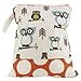 Logan + Lenora Classic Wet Bag - Medium Cloth Diaper Wet Bag - Beach, Pool, Gym Bag for Swimsuits or Wet Clothes - Made in USA -Waterproof (Earthy Owls)
