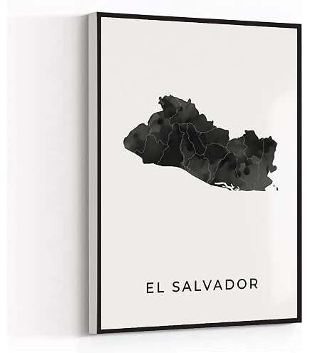 HISTORIX Póster vintage de 1980 con mapa de El Salvador – 18 x 24 pulgadas – Arte para pared – Mapa antigua de El Salvador – Impresión de mapa histórico de