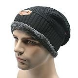 ALLMILL Men's Soft Roll Thick Knit Skull Caps Fall/Winter Slouchy Beanies Warm Hat
